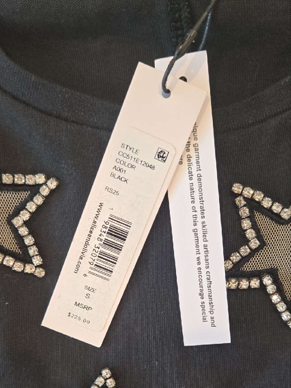 Studded Star Embellished Short Sleeve Tee - Black - Picture 5 of 5